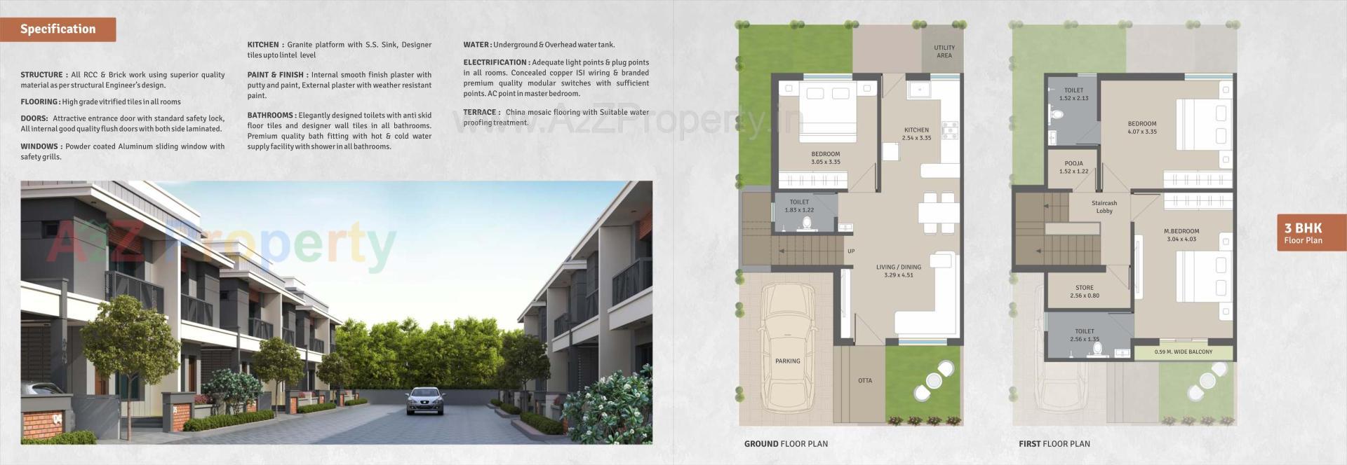 Layout of real estate project Jalaram Bungalows located at Kapurai, Vadodara, Gujarat