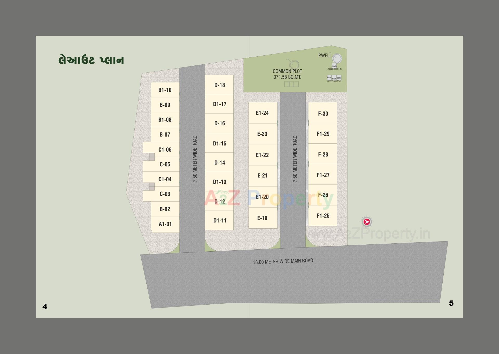Layout of real estate project Kabir Bungalows located at Padra, Vadodara, Gujarat