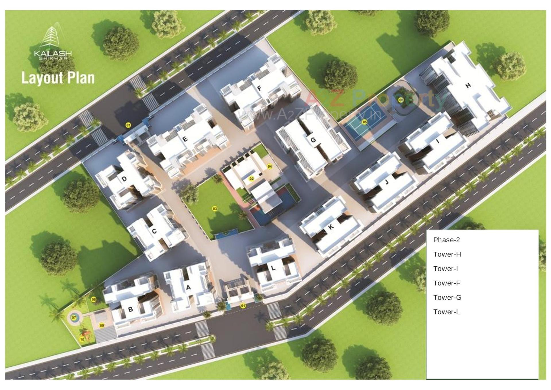 Layout of real estate project Kailash Shikhar located at Atladara, Vadodara, Gujarat