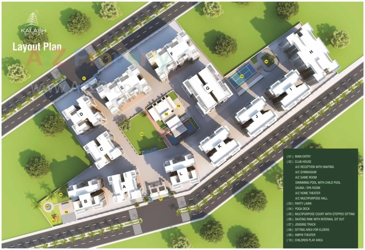 Layout of real estate project Kailash Shikhar located at Atladara, Vadodara, Gujarat