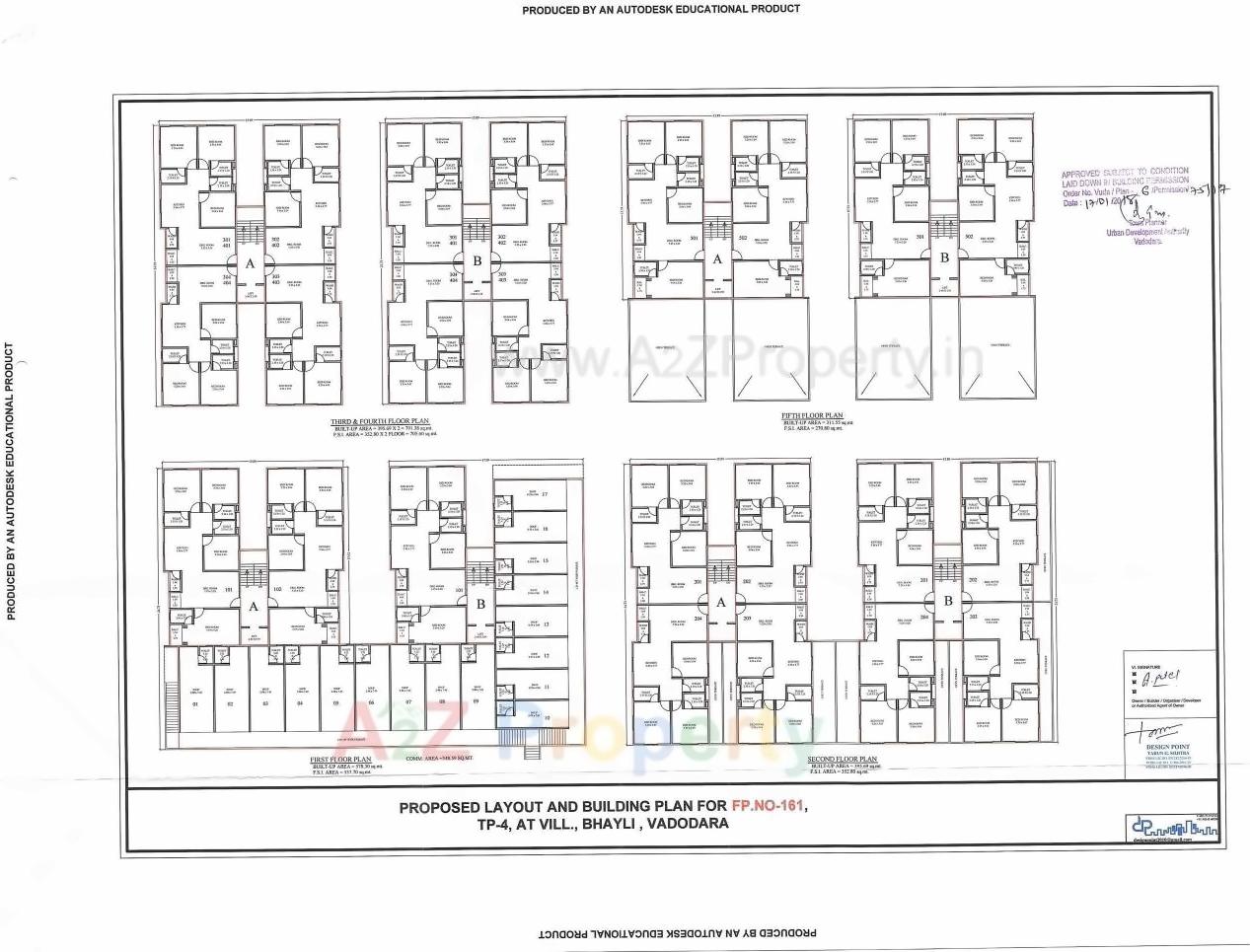 Layout of real estate project Kalash Elite located at Bhayli, Vadodara, Gujarat