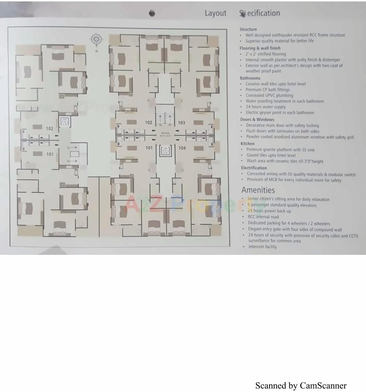 Layout of real estate project Kalash Residency located at Sama, Vadodara, Gujarat
