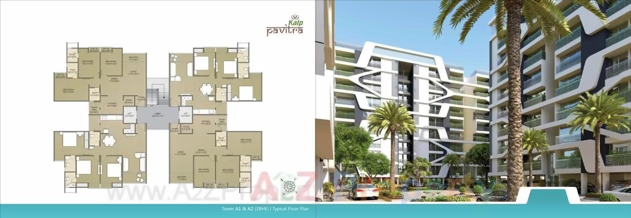 3D Elevation of real estate project Kalp Pavitra located at Gotri, Vadodara, Gujarat