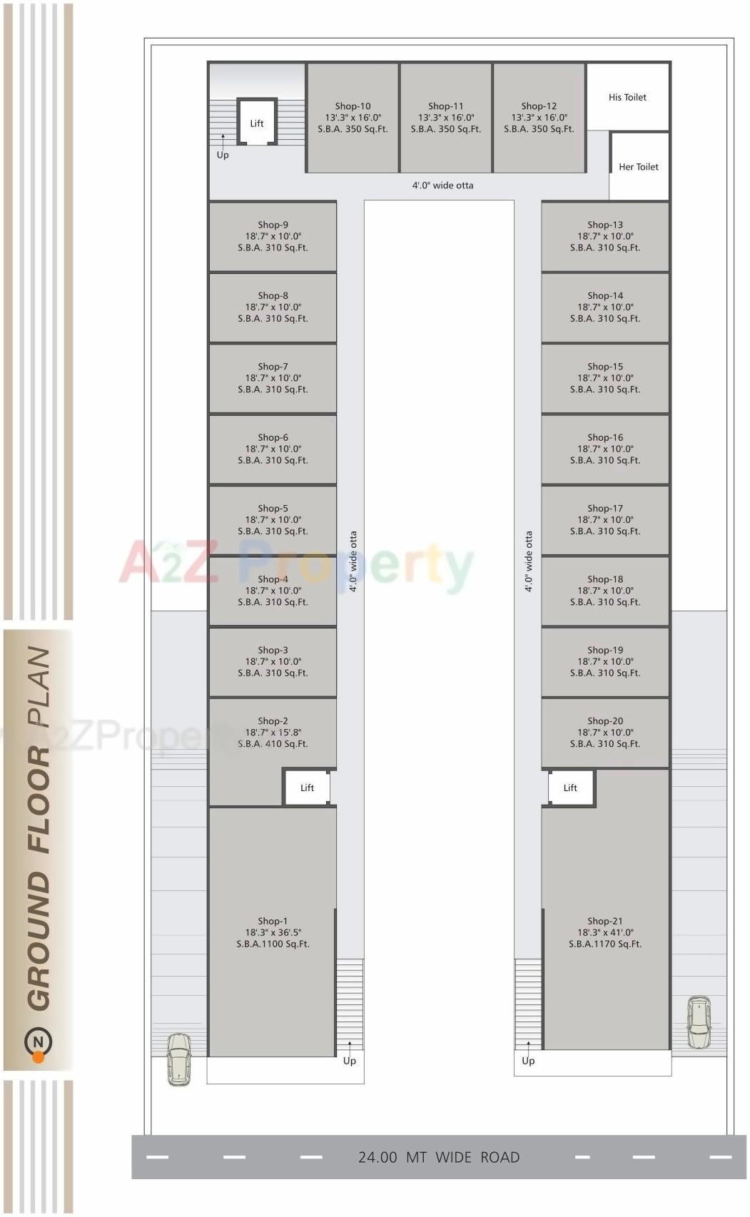 Layout of real estate project Kalyan Hub located at Jetalpur, Vadodara, Gujarat