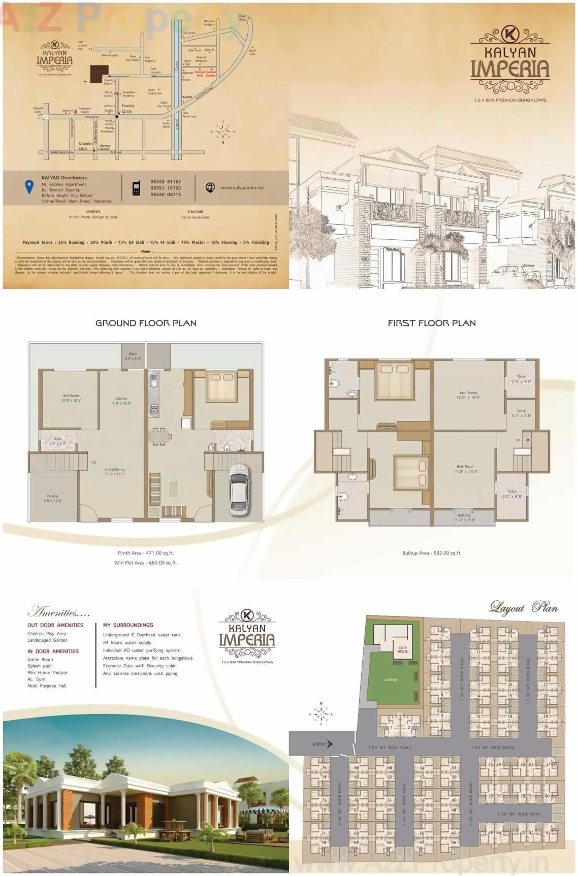 Layout of real estate project Kalyan Imperia located at Bhayli, Vadodara, Gujarat