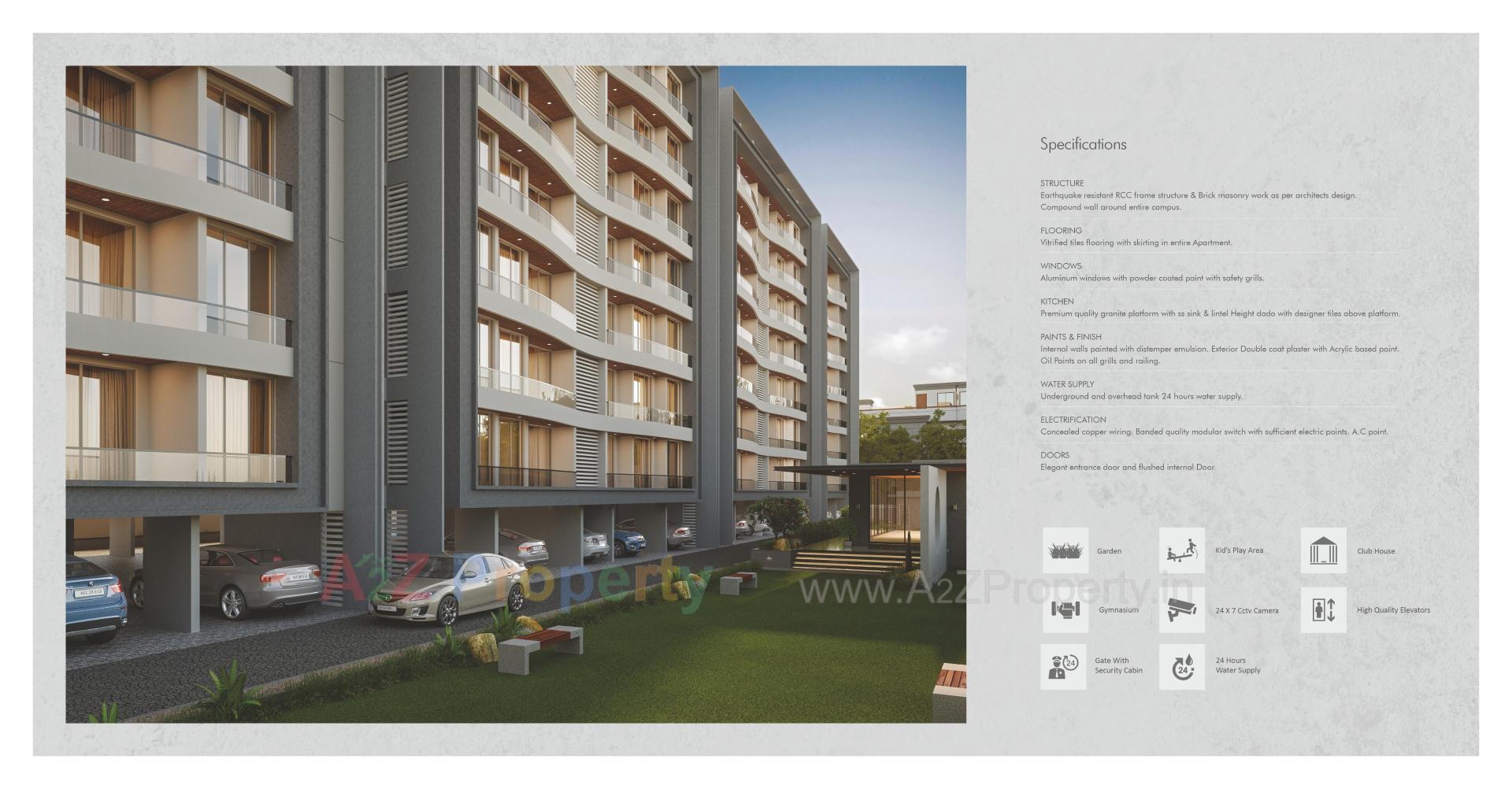 3D Elevation of real estate project Kamaxi Heights located at Harni, Vadodara, Gujarat