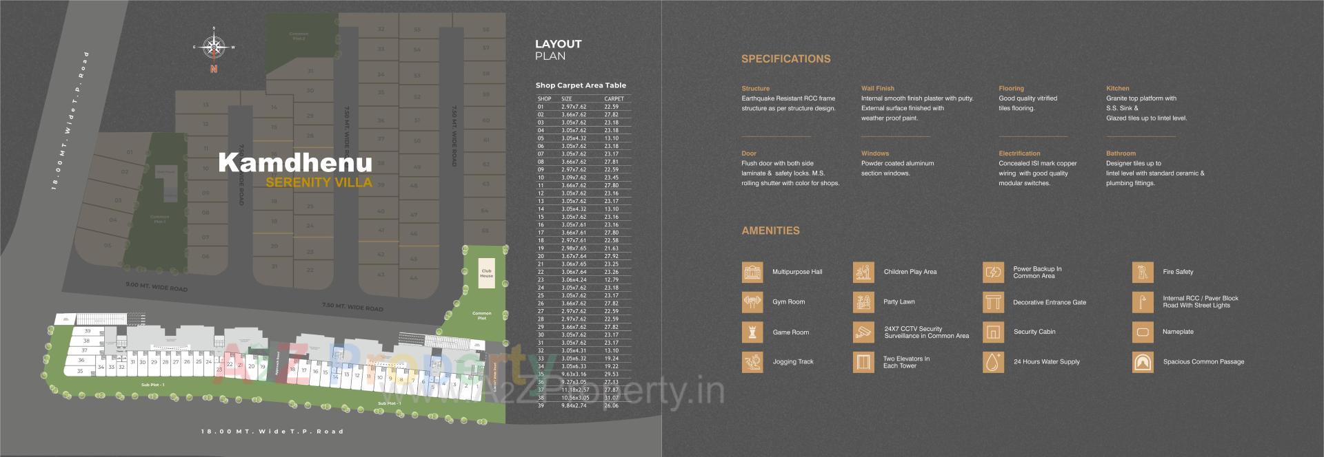 Layout of real estate project Kamdhenu Serenity Sky located at Ankhol, Vadodara, Gujarat
