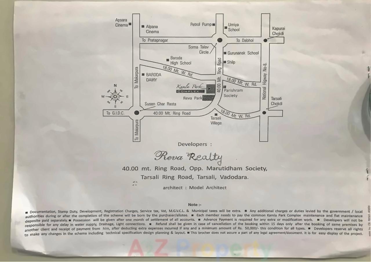  of real estate project Kamla Park Complex located at Tarsali, Vadodara, Gujarat