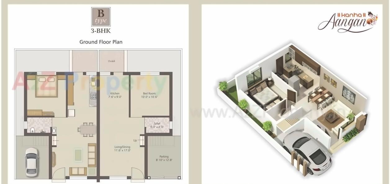 Layout of real estate project Kanha Aangan located at Khatamba, Vadodara, Gujarat