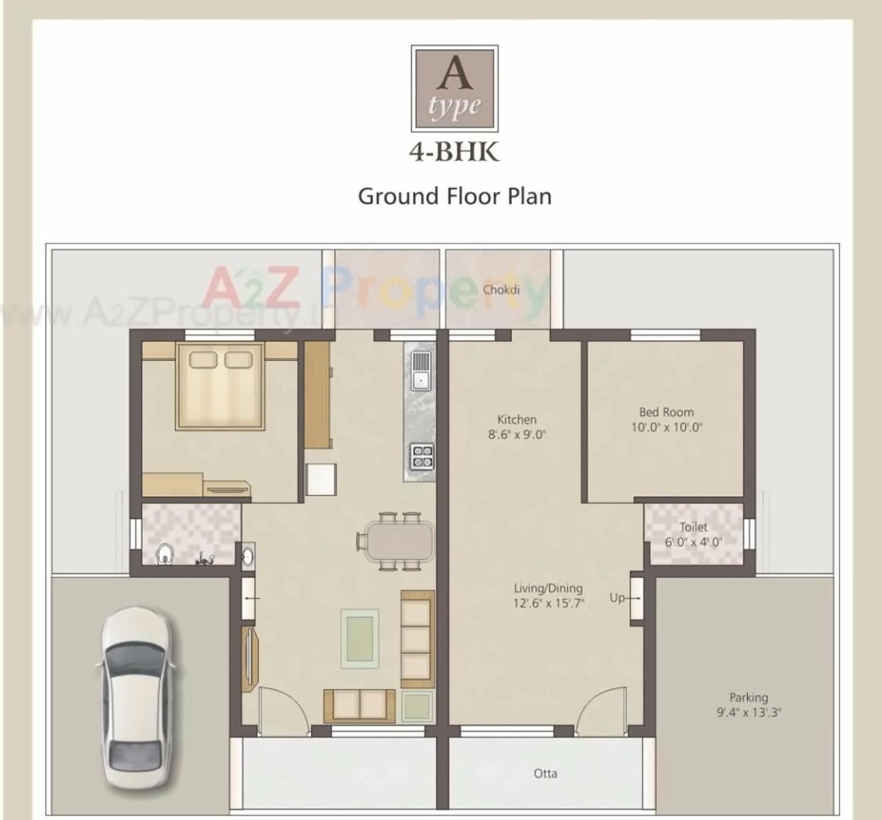 Layout of real estate project Kanha Aangan located at Khatamba, Vadodara, Gujarat