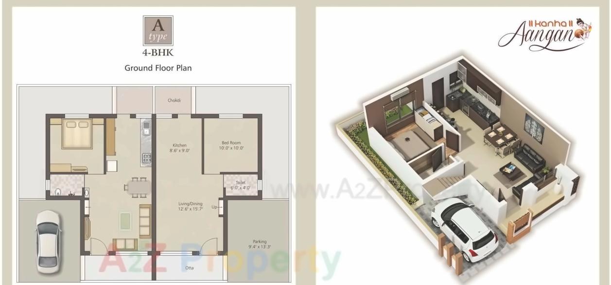 Layout of real estate project Kanha Aangan located at Khatamba, Vadodara, Gujarat