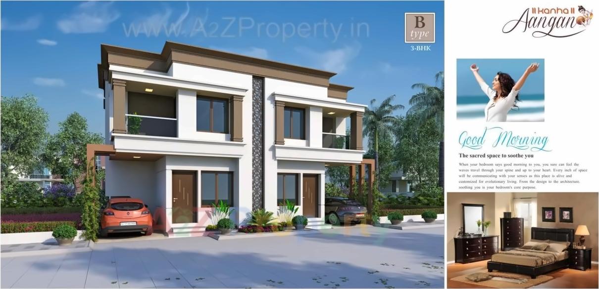 3D Elevation of real estate project Kanha Aangan located at Khatamba, Vadodara, Gujarat