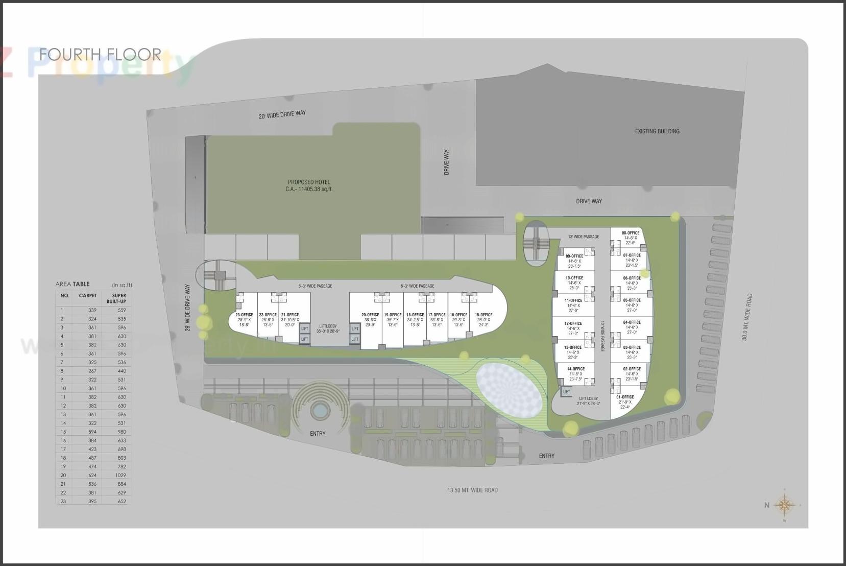 Layout of real estate project Kanha Central located at Kasba, Vadodara, Gujarat