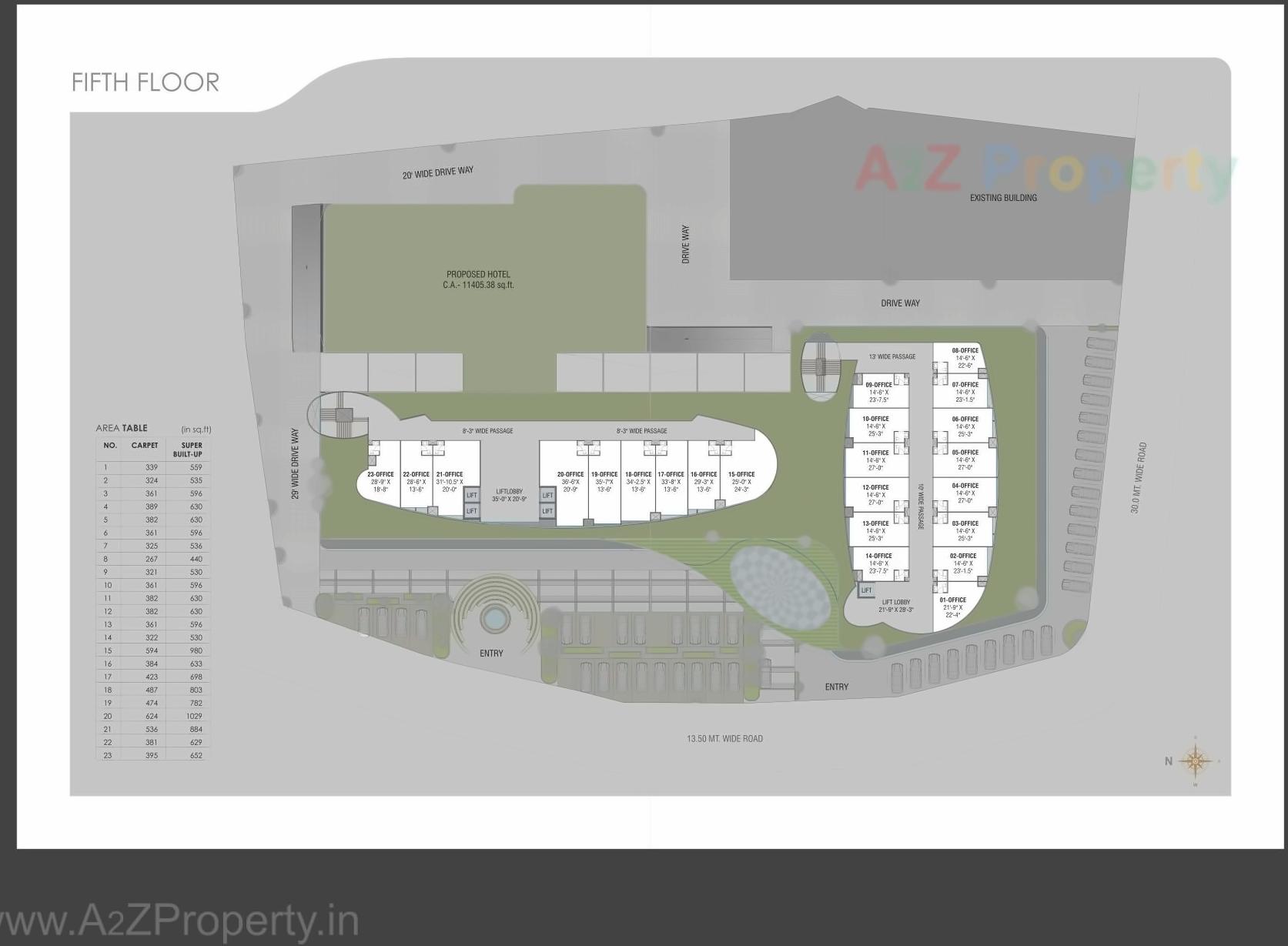 Layout of real estate project Kanha Central located at Kasba, Vadodara, Gujarat
