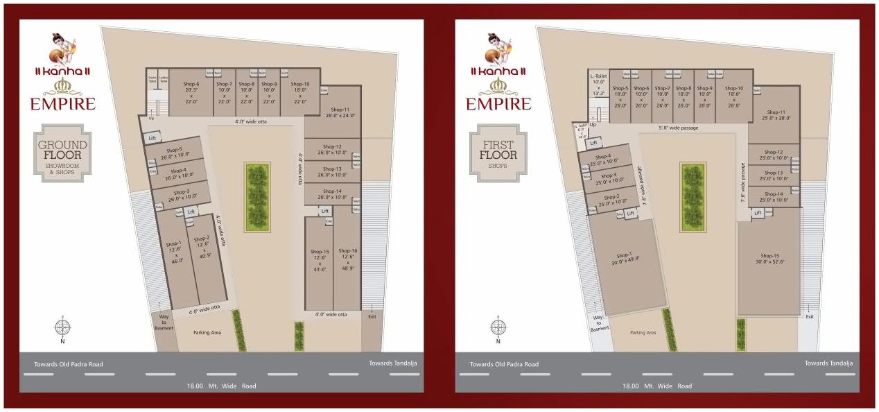 Layout of real estate project Kanha Empire located at Tandalaja, Vadodara, Gujarat