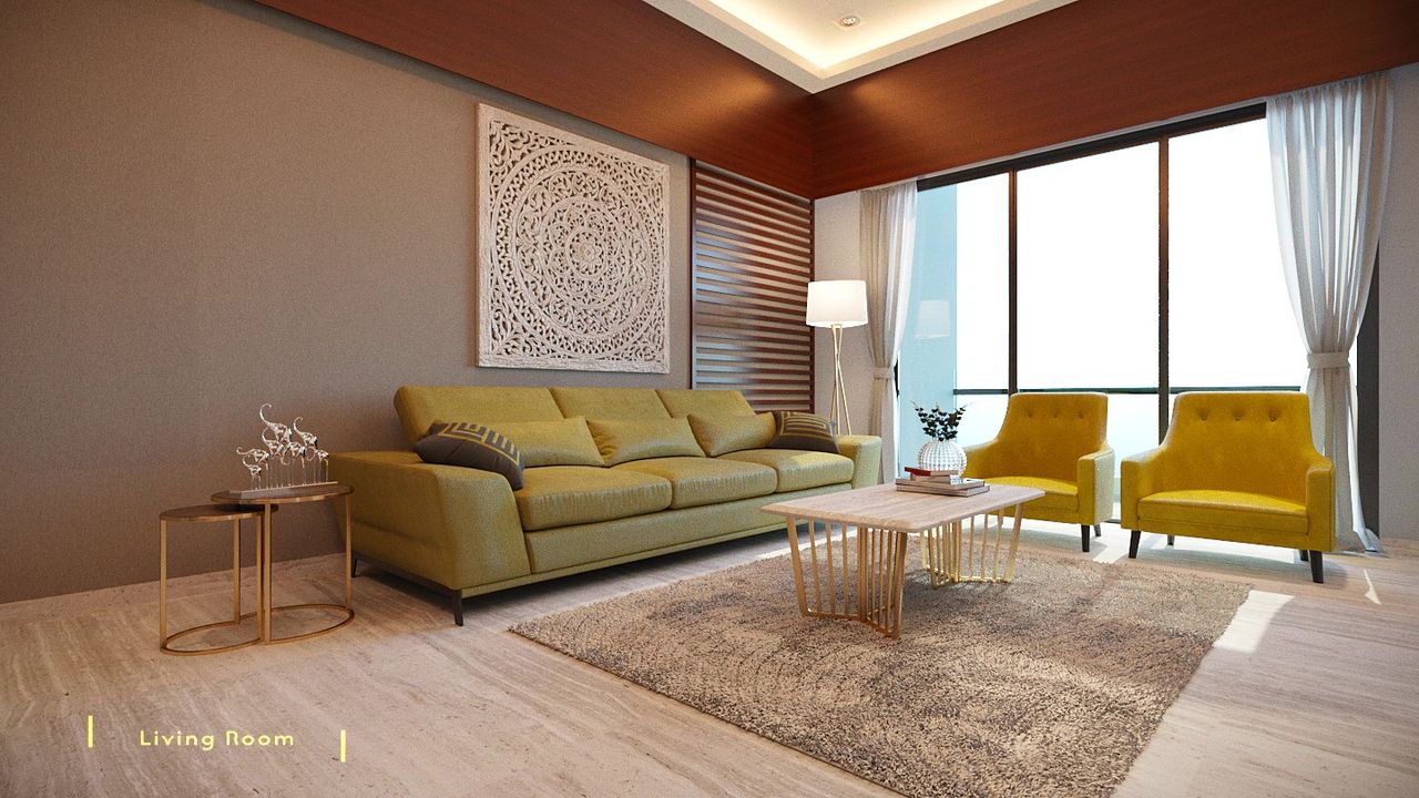 Livingroom of real estate project Kanha Skyline located at Harni, Vadodara, Gujarat