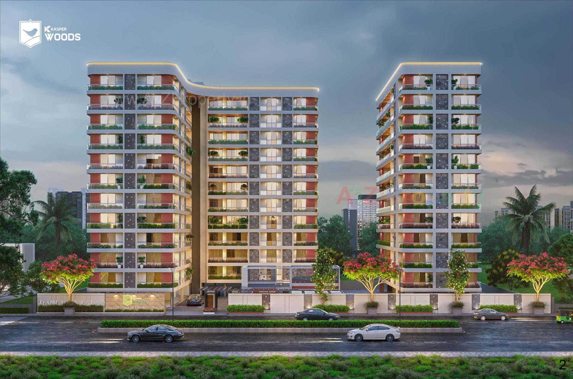 3D Elevation of real estate project Kasper Woods located at Ankodiya, Vadodara, Gujarat