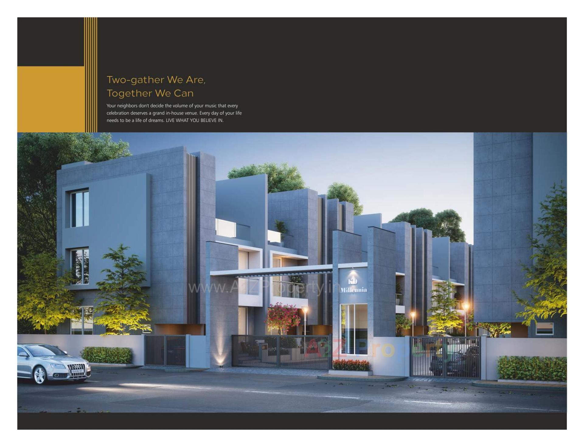 3D Elevation of real estate project Kd Millennia located at Bill, Vadodara, Gujarat