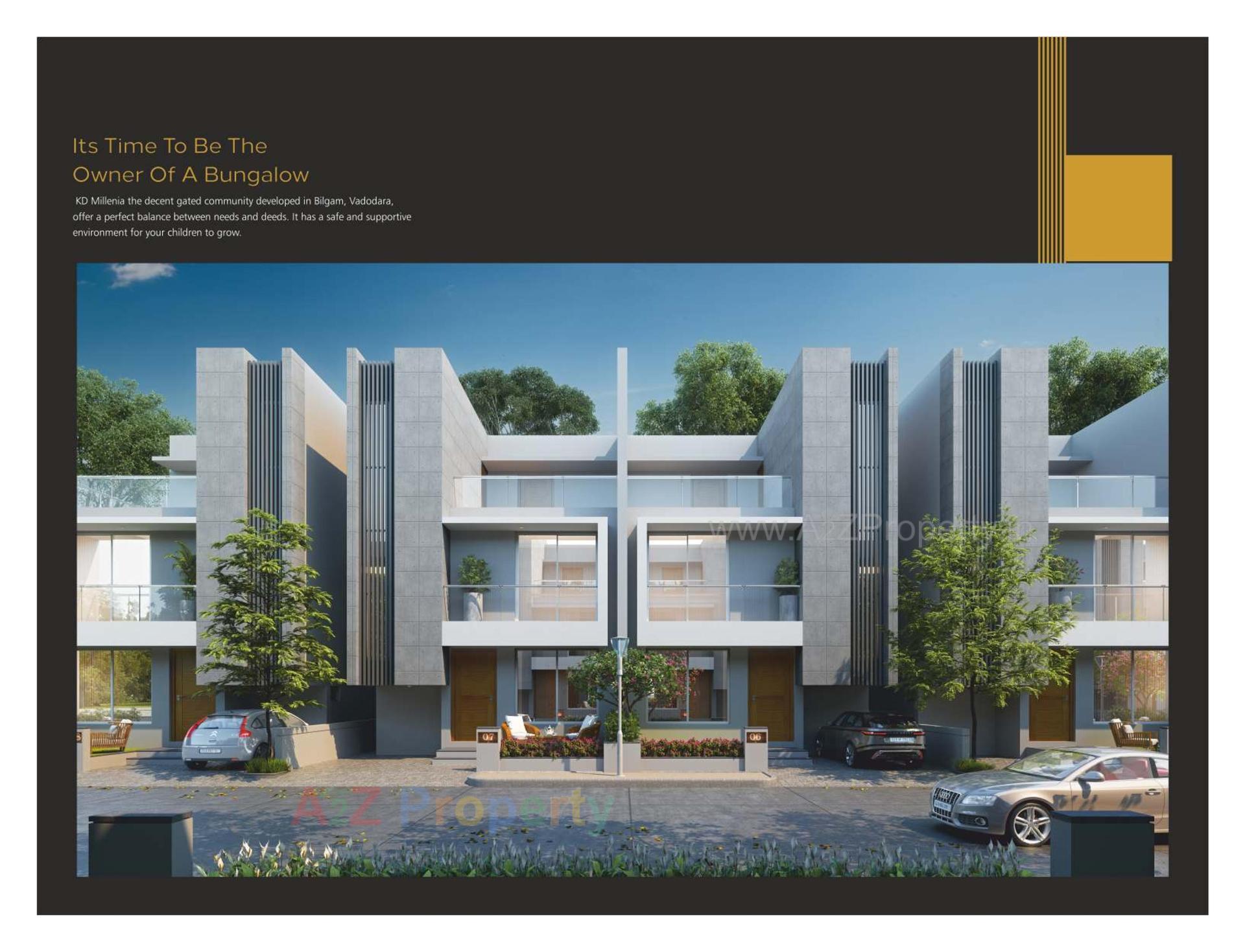 3D Elevation of real estate project Kd Millennia located at Bill, Vadodara, Gujarat