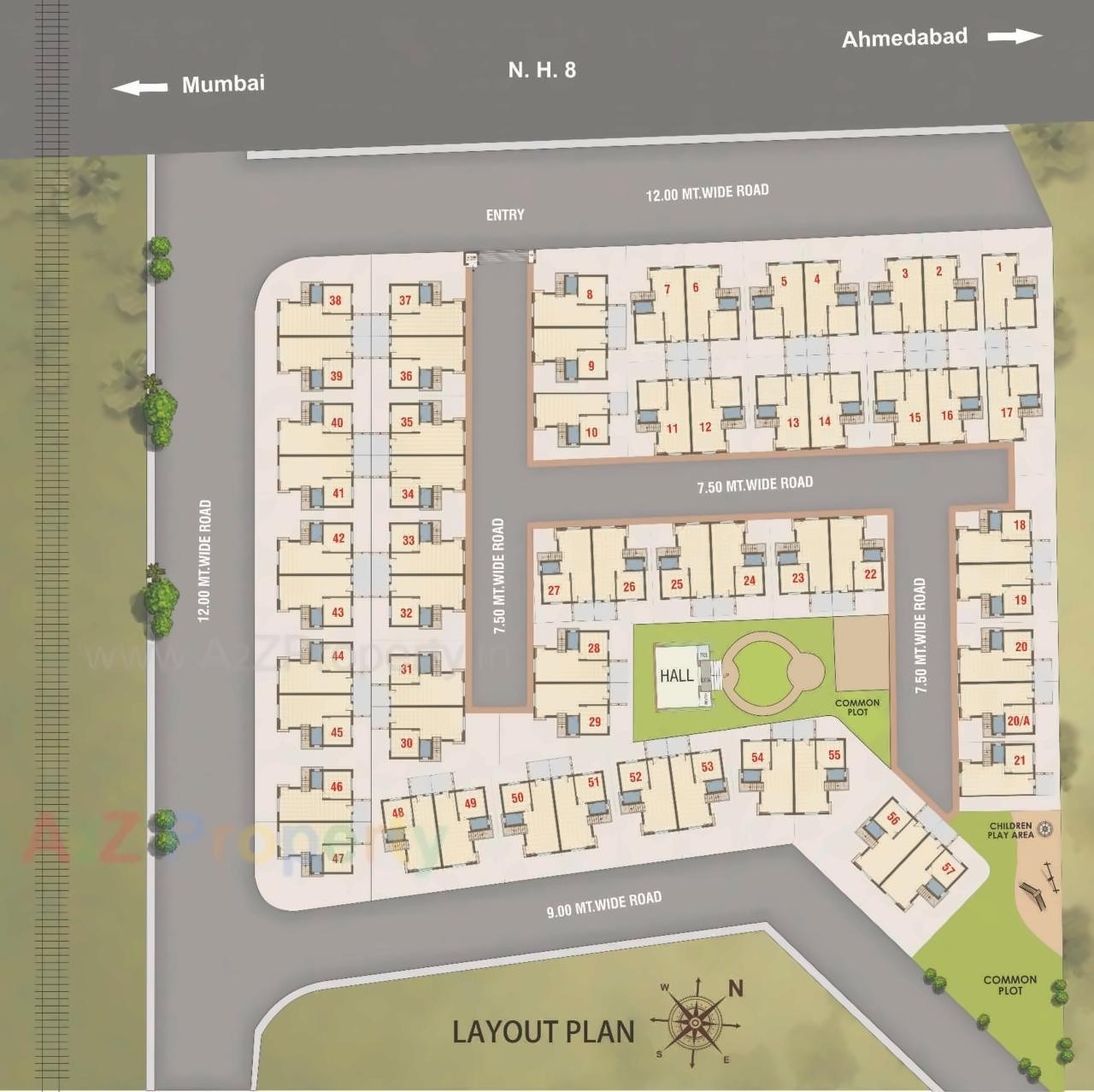 Layout of real estate project Kesar located at Kapurai, Vadodara, Gujarat