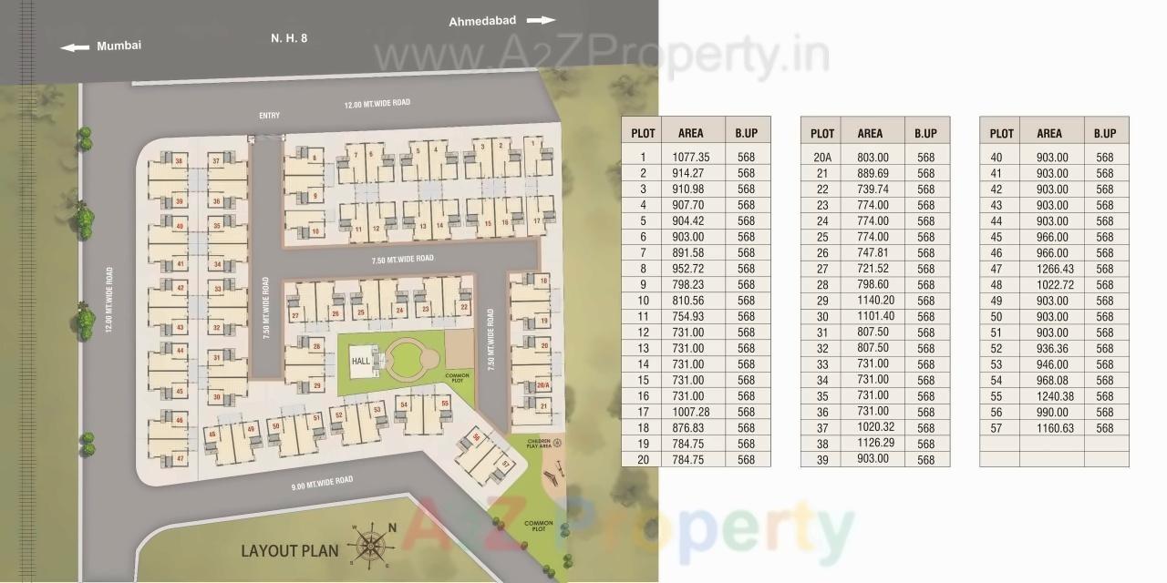 Layout of real estate project Kesar located at Kapurai, Vadodara, Gujarat
