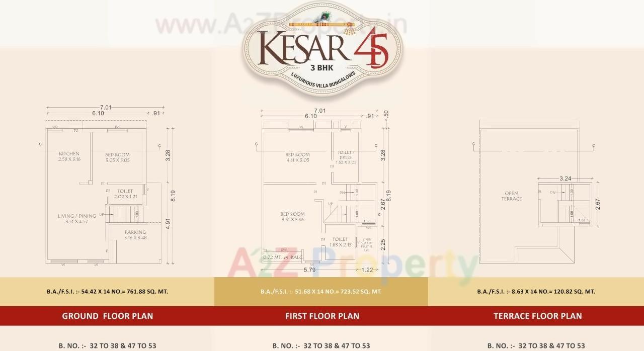 Layout of real estate project Kesar located at Kapurai, Vadodara, Gujarat