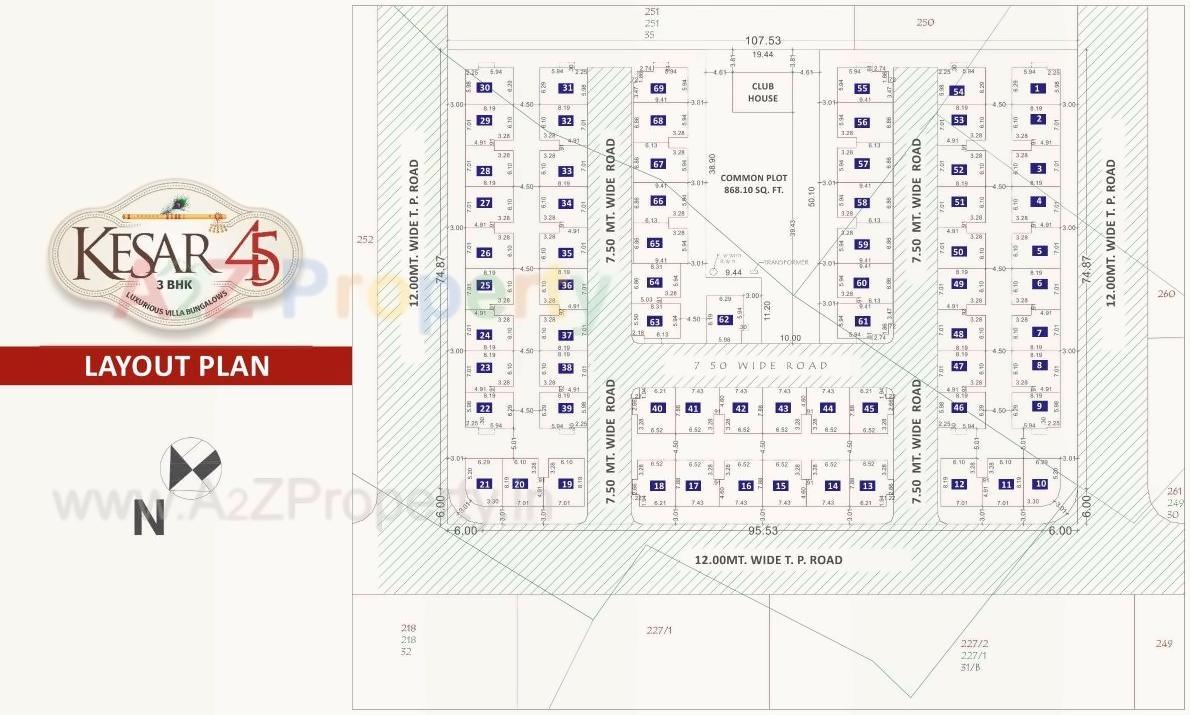 Layout of real estate project Kesar located at Kapurai, Vadodara, Gujarat