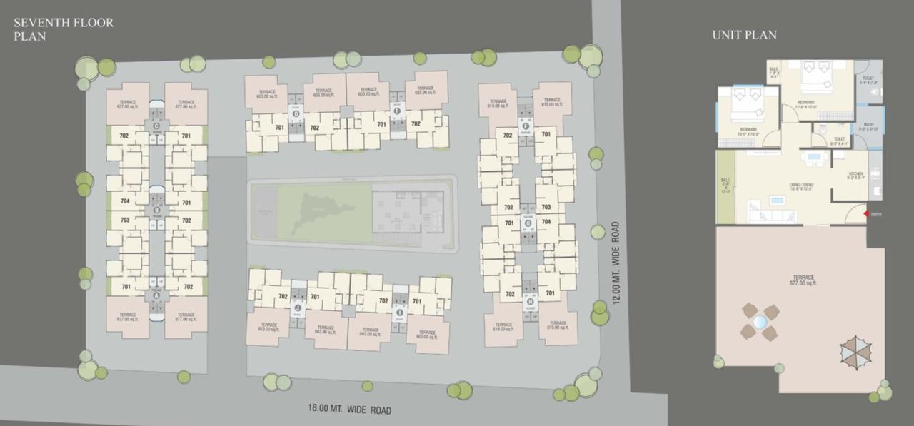 7th Floor Plan of real estate project Keshav Bliss located at Bapod, Vadodara, Gujarat