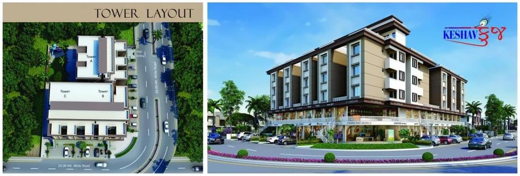 3D Elevation of real estate project Keshav Kunj located at Sayajipura, Vadodara, Gujarat