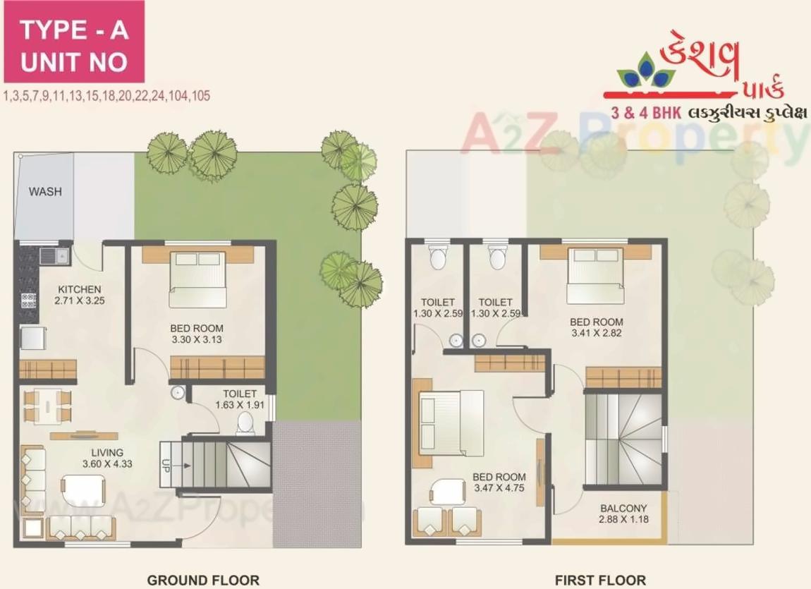 Layout of real estate project Keshav Park located at Karjan, Vadodara, Gujarat