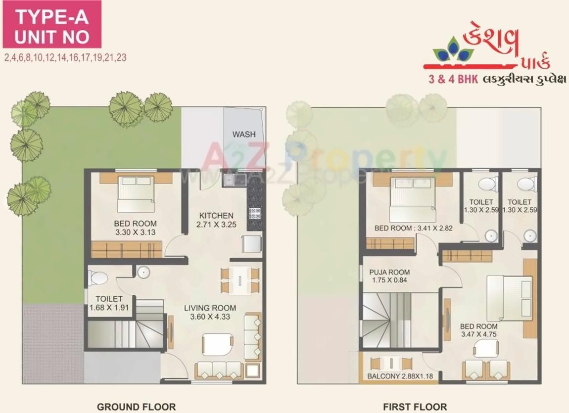Layout of real estate project Keshav Park located at Karjan, Vadodara, Gujarat