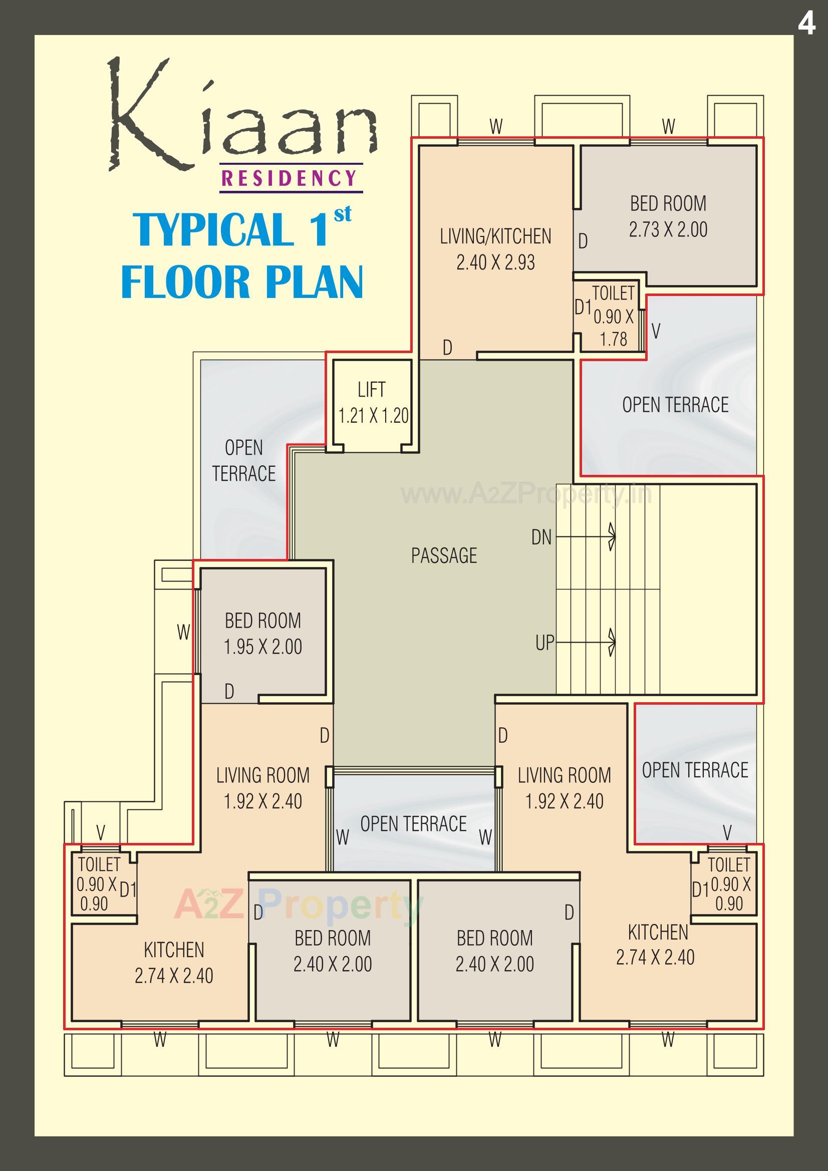 Layout of real estate project Kiaan Residency located at Vadodara, Vadodara, Gujarat