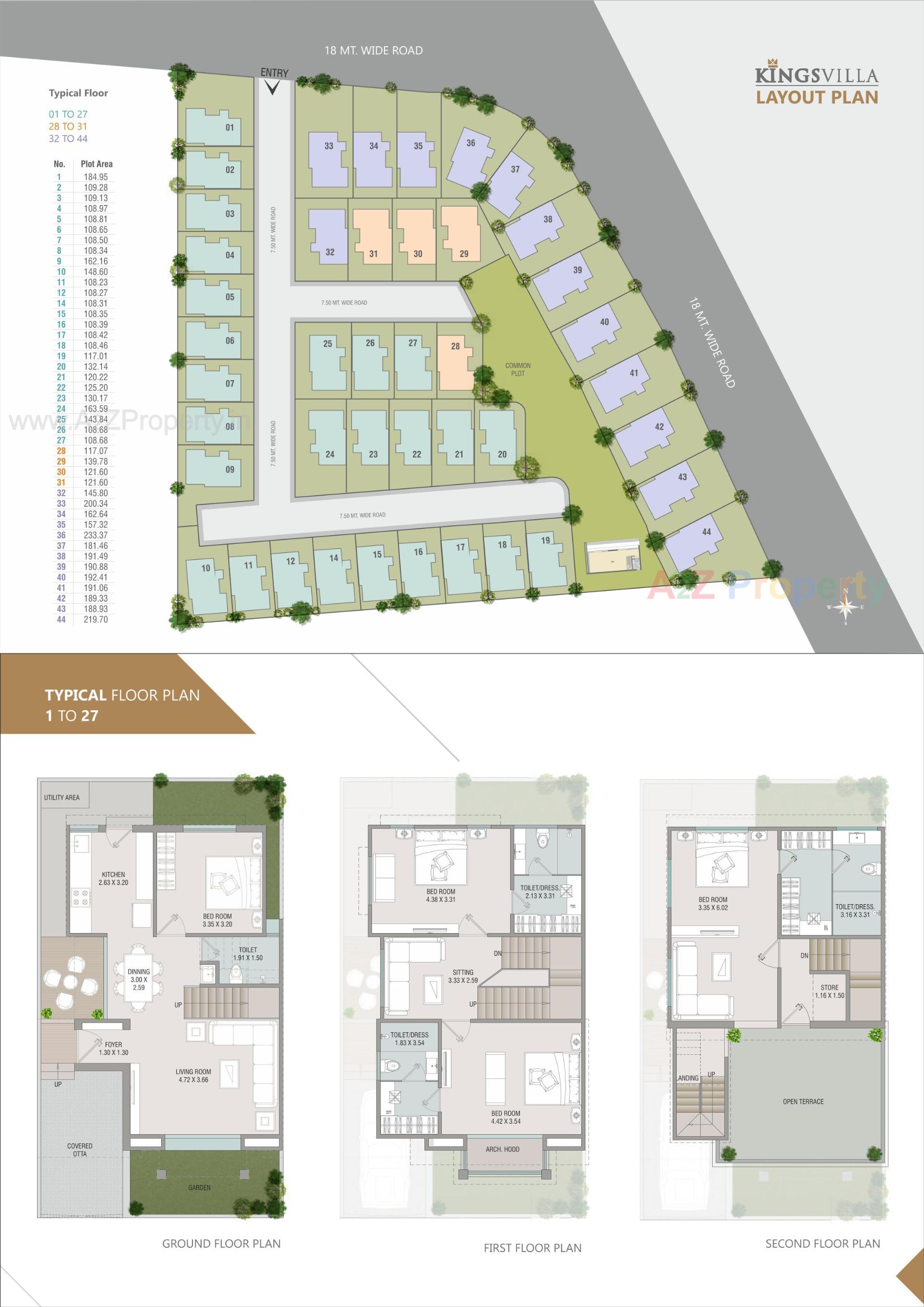 Layout of real estate project Kingsvilla located at Kalali, Vadodara, Gujarat