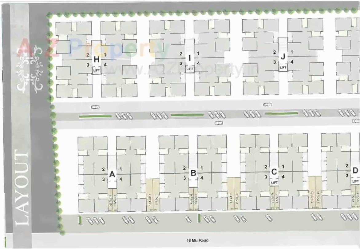 Layout of real estate project Kishan Glory located at Bill, Vadodara, Gujarat