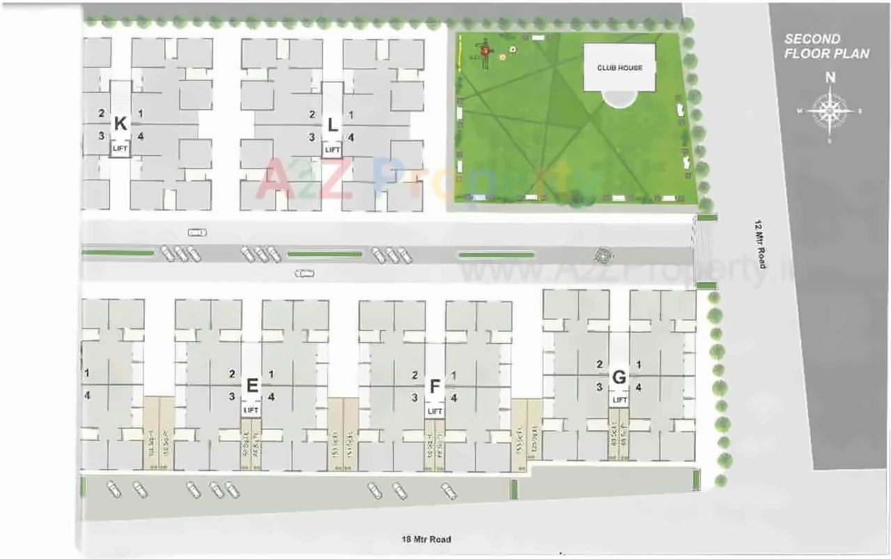 Layout of real estate project Kishan Glory located at Bill, Vadodara, Gujarat