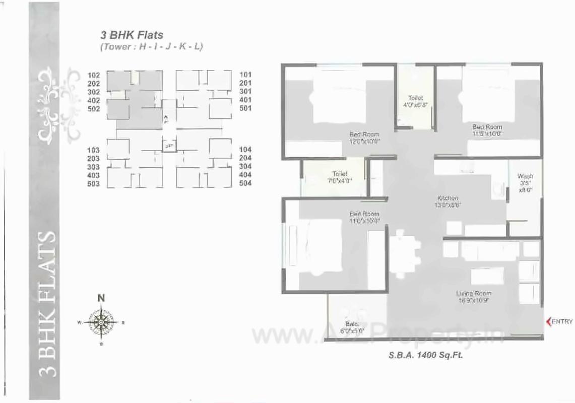 Layout of real estate project Kishan Glory located at Bill, Vadodara, Gujarat