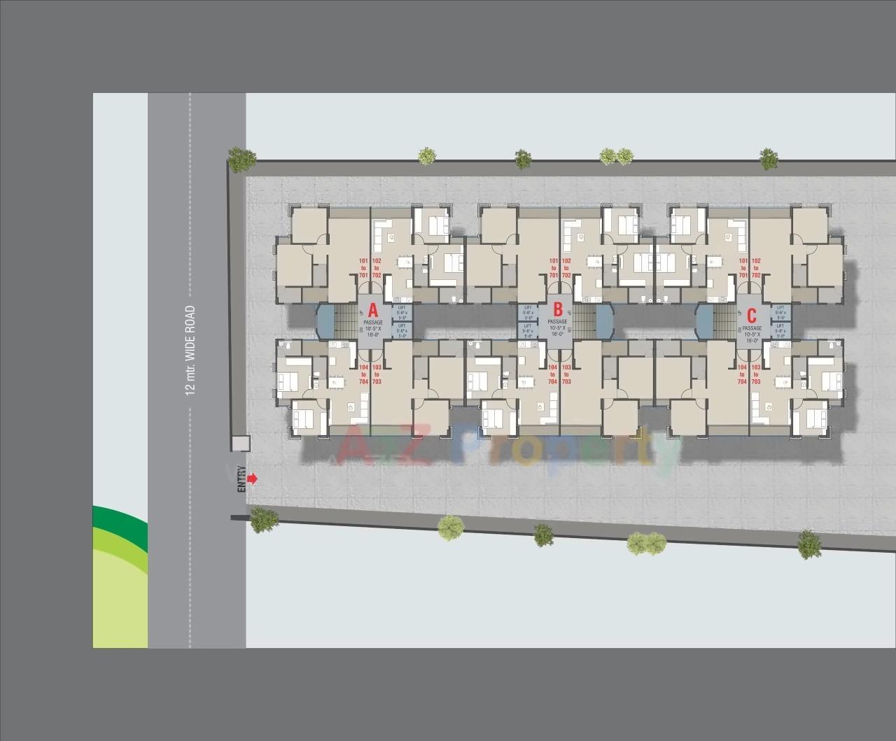 Layout of real estate project Kishan Icon located at Maneja, Vadodara, Gujarat