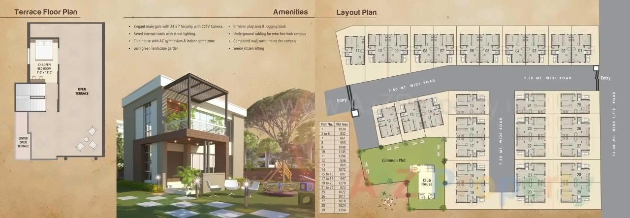 Layout of real estate project Krishna Bunglows located at Kapurai, Vadodara, Gujarat