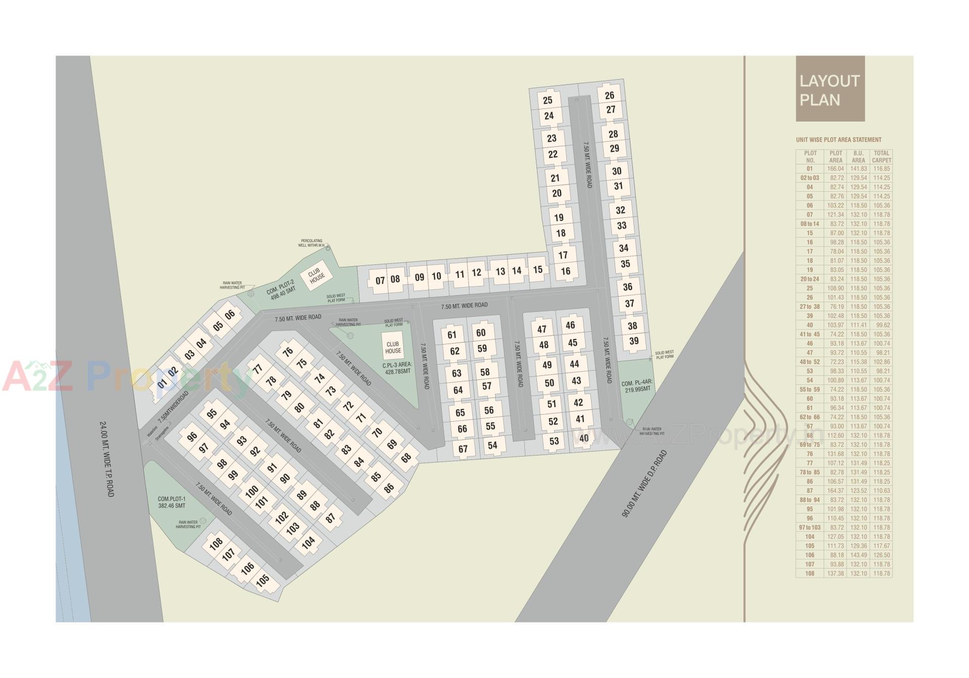 Layout of real estate project Krishna Darshan Bliss located at Aamodar, Vadodara, Gujarat