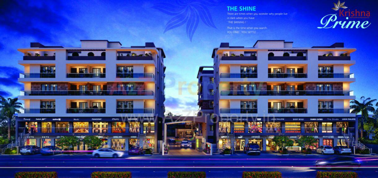3D Elevation of real estate project Krishna Prime located at Nizampura, Vadodara, Gujarat