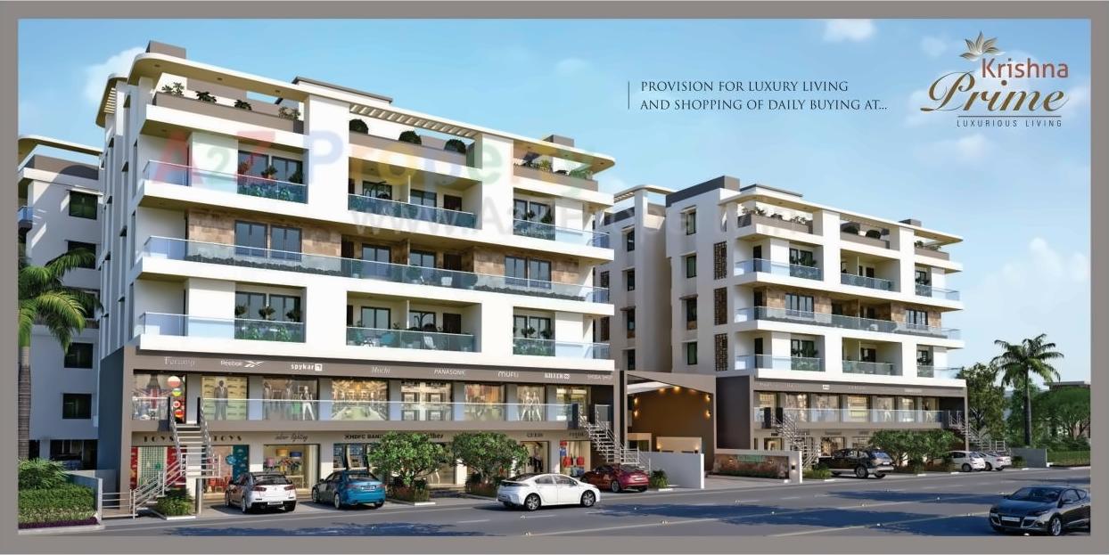3D Elevation of real estate project Krishna Prime located at Nizampura, Vadodara, Gujarat
