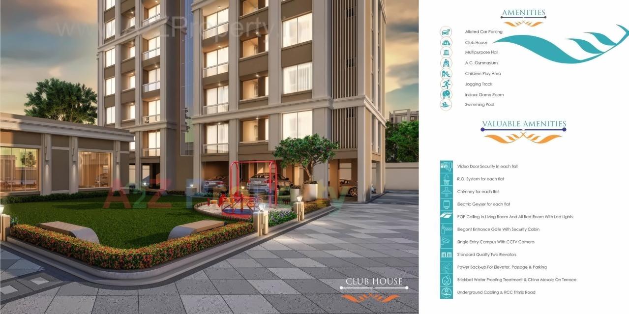 3D Elevation of real estate project Krishnam Airwings located at Vadodara, Vadodara, Gujarat
