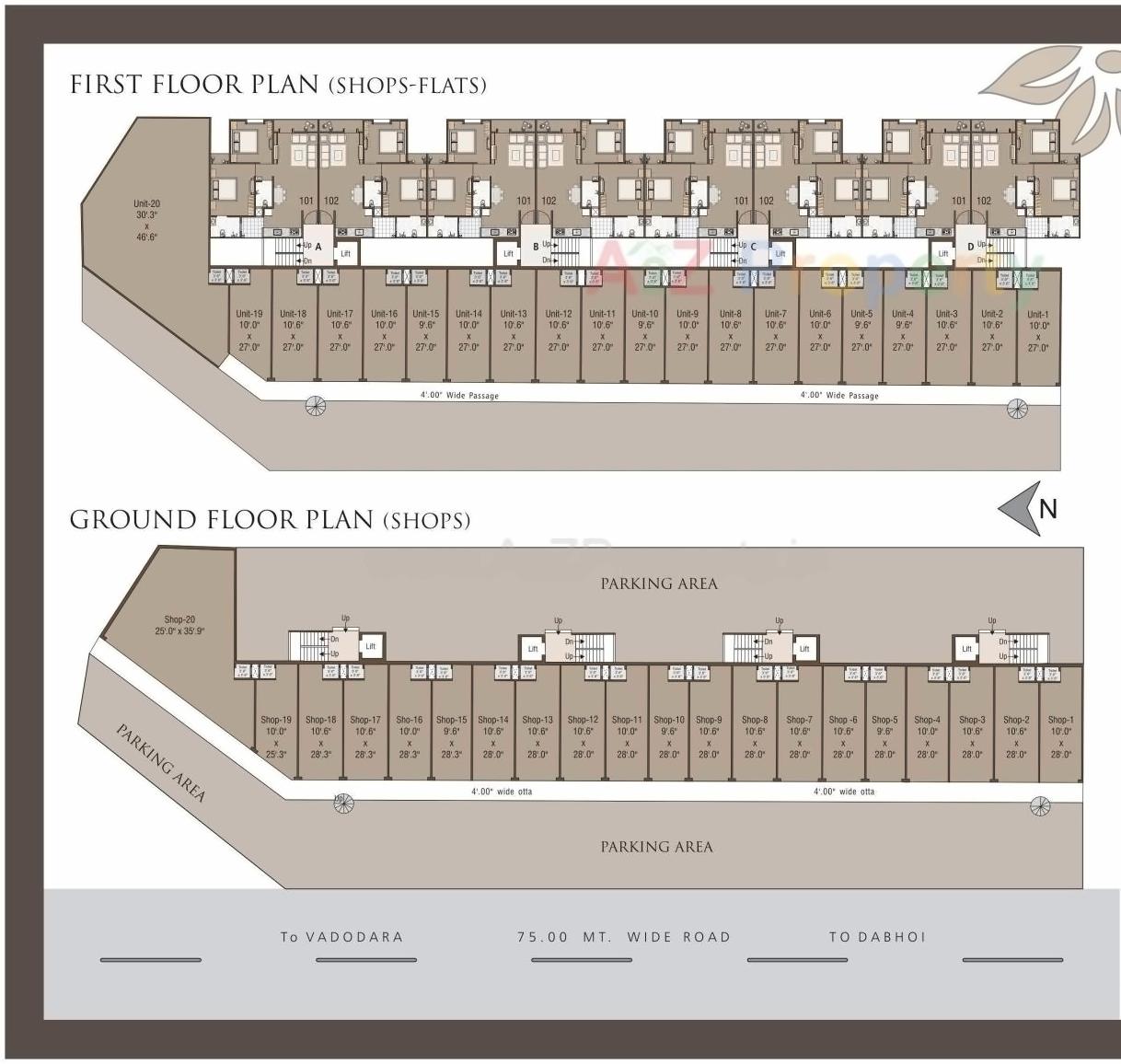 Layout of real estate project Kuber Expressions located at Ratanpur, Vadodara, Gujarat