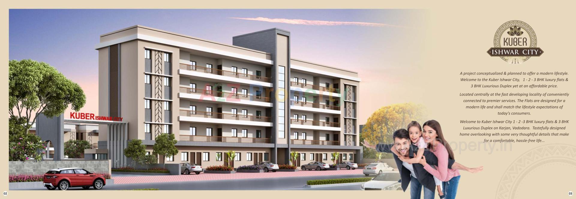 3D Elevation of real estate project Kuber Ishwar City located at Karjan, Vadodara, Gujarat