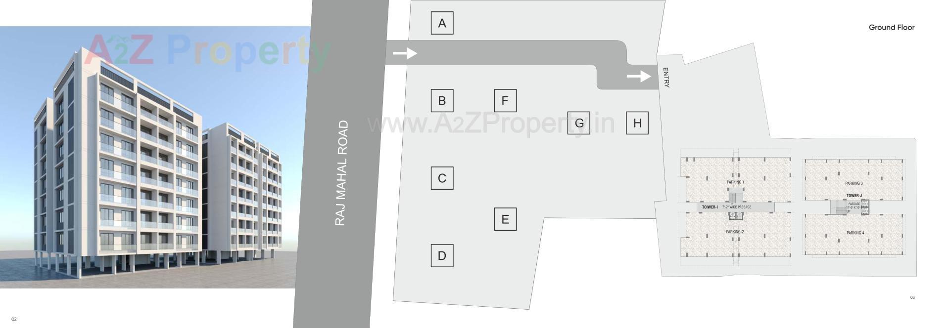 Layout of real estate project Kunj Plaza located at Kasba, Vadodara, Gujarat