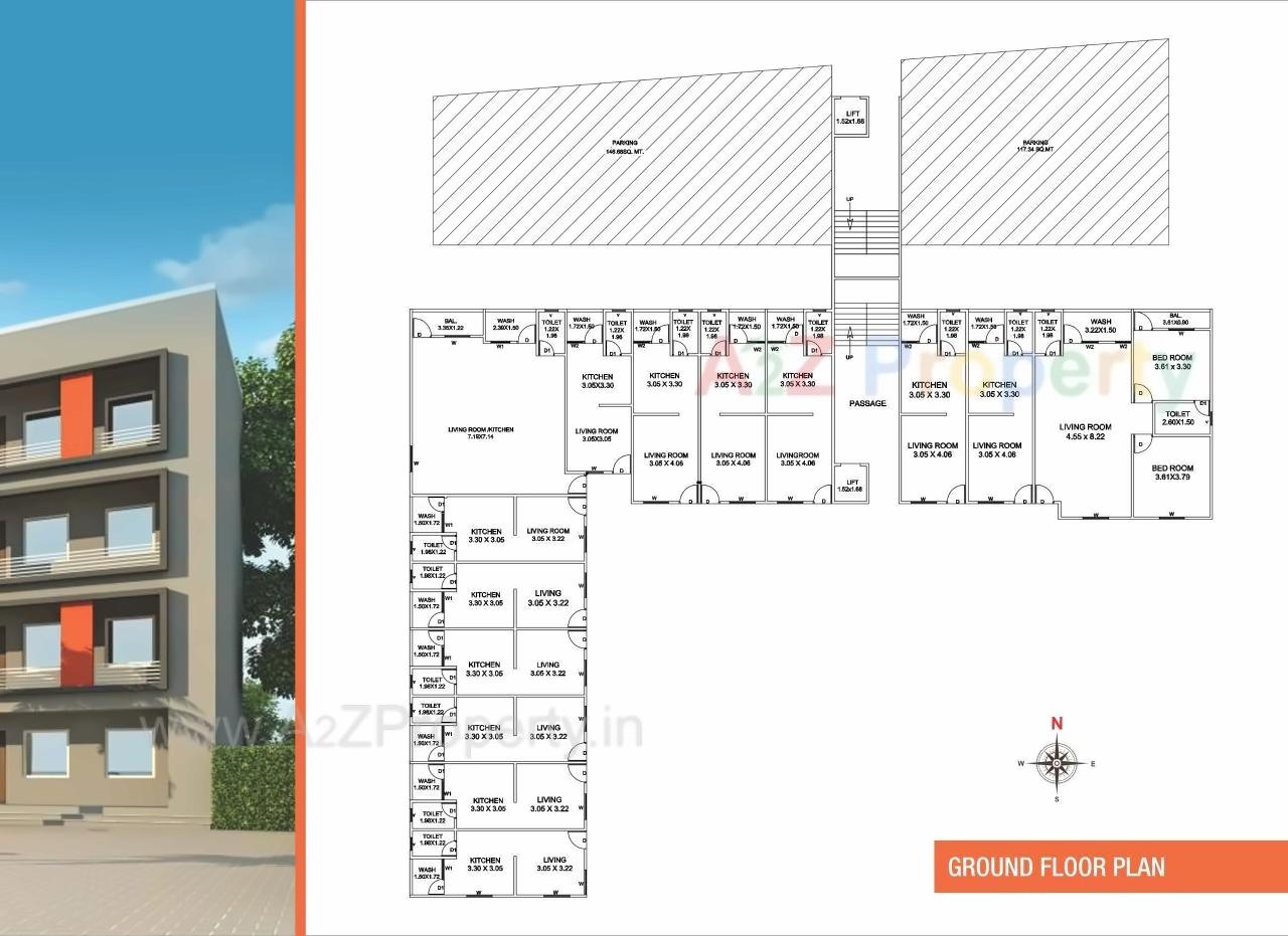 Layout of real estate project Lakshmi Avenue located at Waghodia, Vadodara, Gujarat