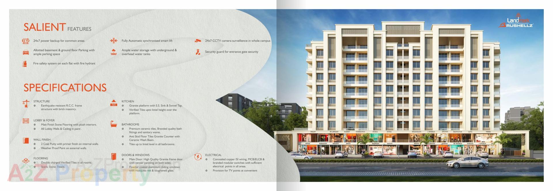 3D Elevation of real estate project Landmark Brushellz located at Tandalja, Vadodara, Gujarat