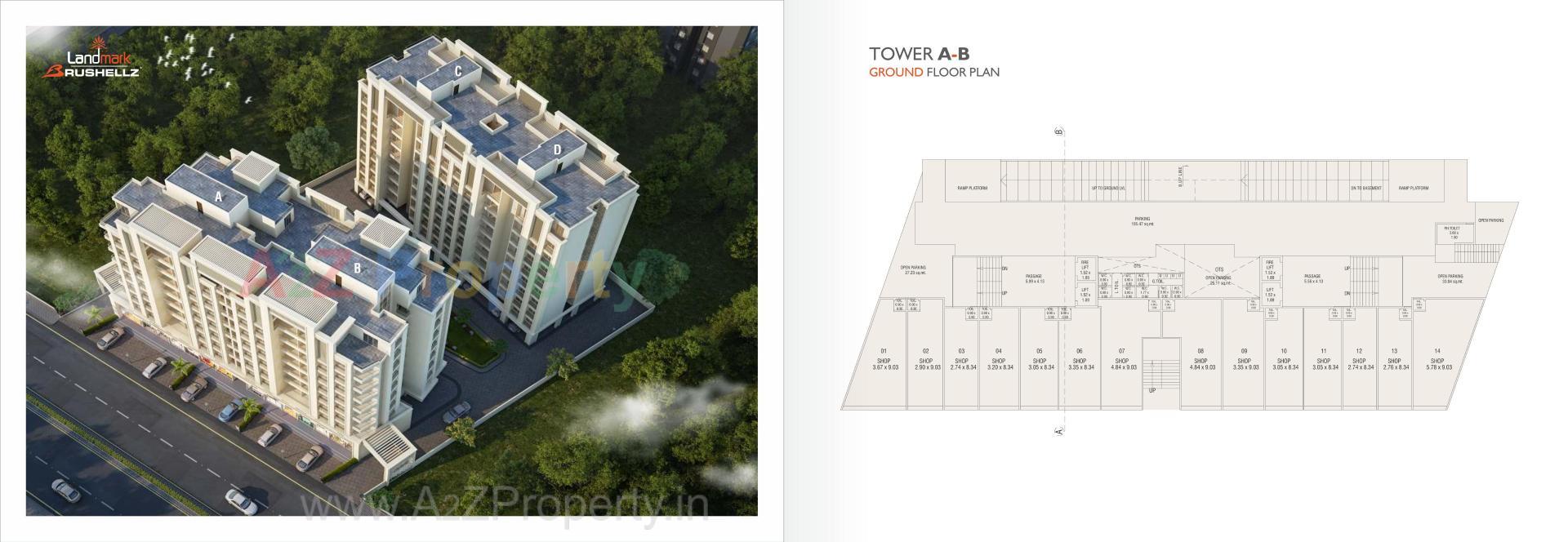 Layout of real estate project Landmark Brushellz located at Tandalja, Vadodara, Gujarat
