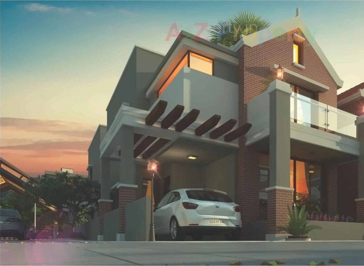 3D Elevation of real estate project Lavanya Banglows (tena   To 61, 145 To 166) located at Ankhol, Vadodara, Gujarat