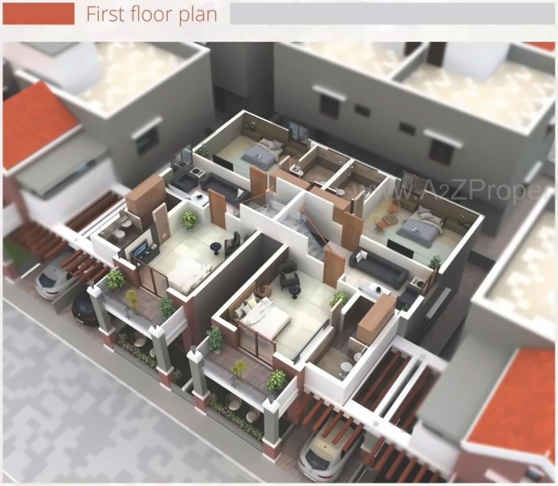 Layout of real estate project Lavanya Banglows (tena   To 61, 145 To 166) located at Ankhol, Vadodara, Gujarat